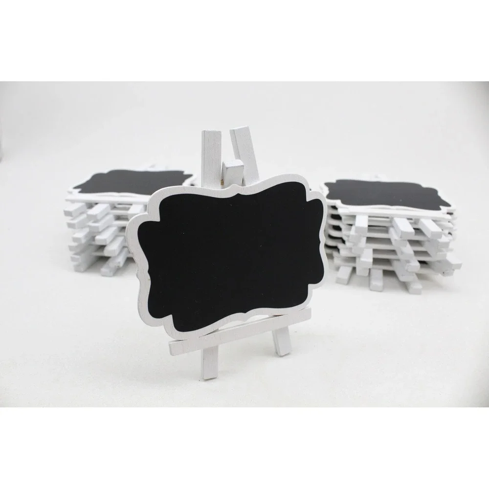 Mini Chalkboard Signs with White Wooden Easel Stands 18 Pack for Weddings Buffet